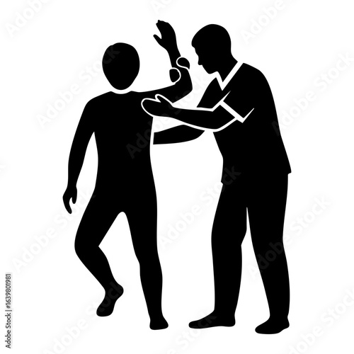 Physical Therapist Patient Assistance Vector Illustration