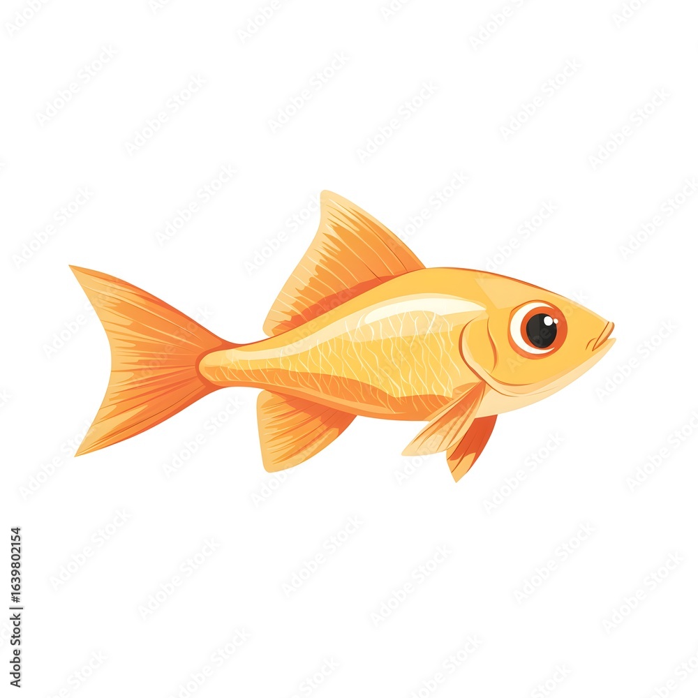 Obraz premium Vibrant orange fish illustration.