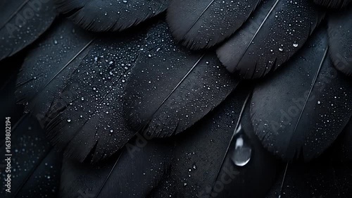 Dewdrops on Black Feathers.