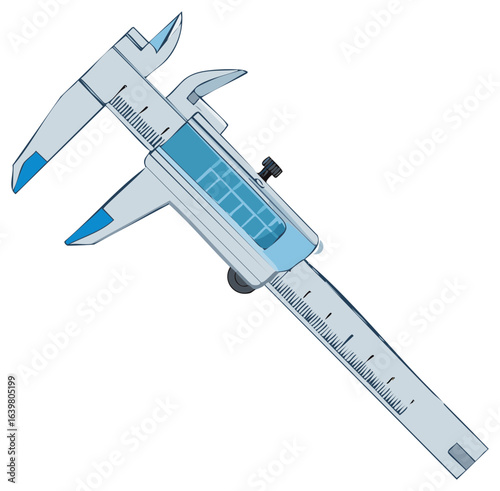 Illustration of Caliper Precision Measurement Tool for Engineering Design