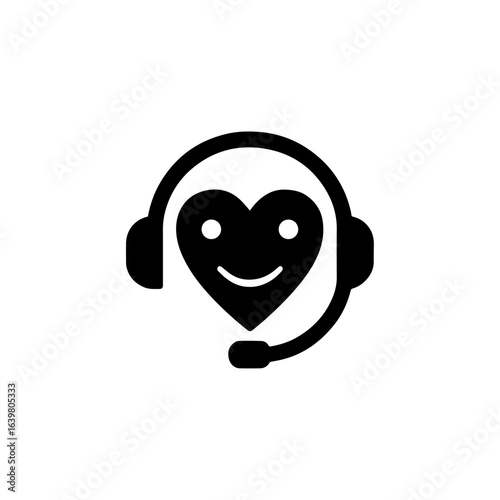 Headset or chat symbol customer support icon