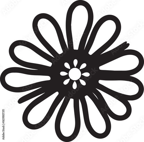 Silhouette Style Vector Minimal Cosmos Flower Logo Design – Elegant and Modern Floral Graphic Template for Beauty Brands, Eco-Friendly Products, Wedding Invitations, Botanical Projects, and Profession