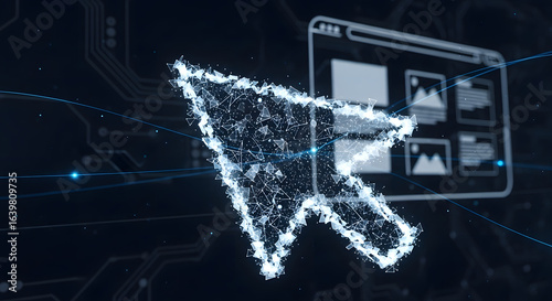  Digital Plexus Network Cursor Selecting from Image Gallery