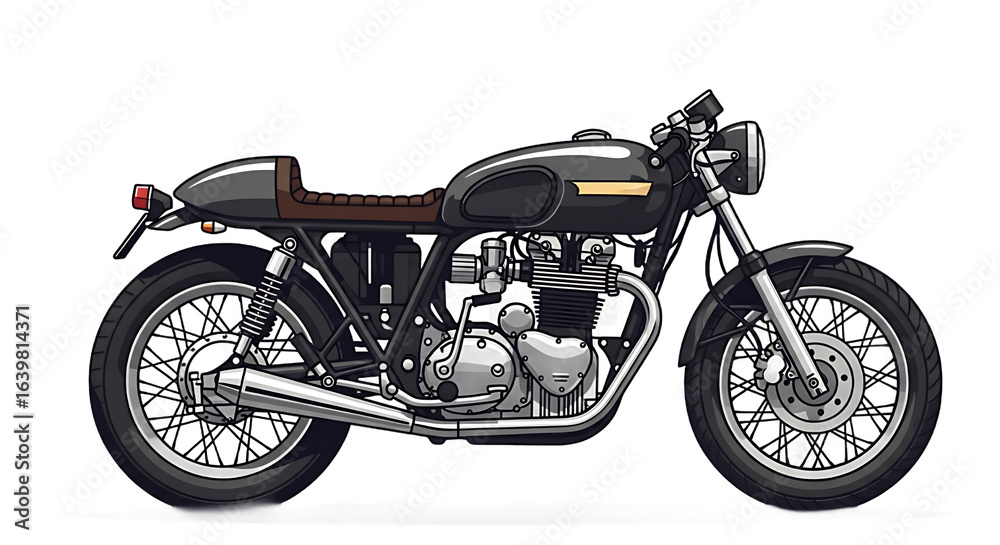 Fototapeta premium Men's Cafe Racer style motorcycle