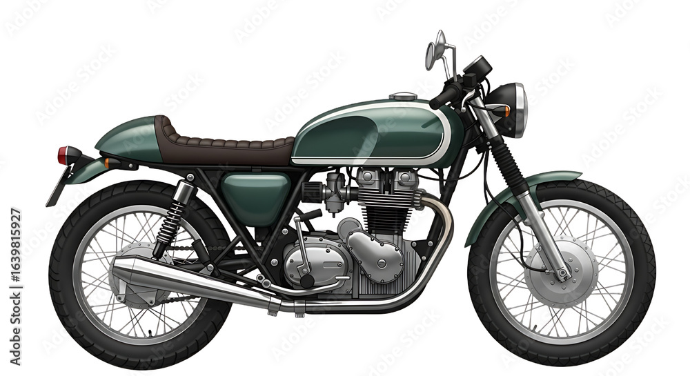 Obraz premium Men's Cafe Racer style motorcycle