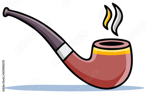 Classic Tobacco Pipe with Smoke