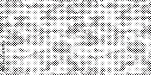 Abstract halftone background. Military camouflage effect dot seamless pattern texture. Dotted background as design element.