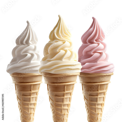 Blueberry ice cream scoop in cone with fresh berries on dark background, A magical summer dessert concept, created with generative ai