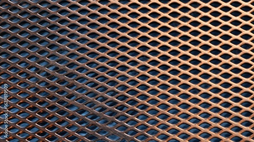 Close-up view of a textured metallic surface showcasing intricate patterns and reflections