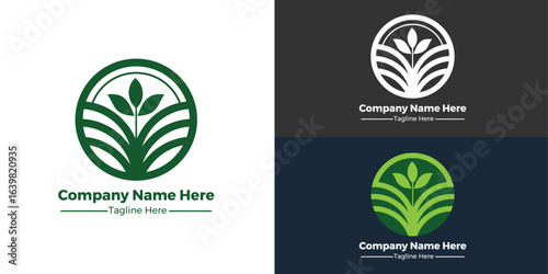 Creative agricultural logo design vector template. Nature and organic life logo design