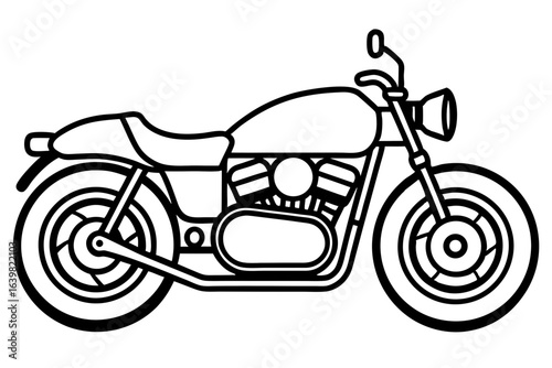 Classic Café Racer Motorcycle with Low Handlebars on Street – Vintage Custom Bike Design