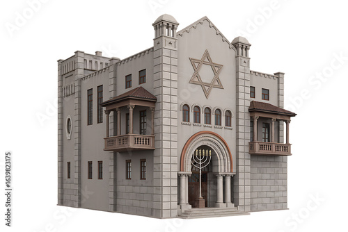 Architectural Rendering of a Traditional Synagogue Building