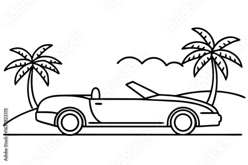 Convertible Car Driving on Scenic Coastal Highway SVG