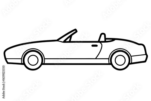 Convertible Car Icon with Open Roof – Vector Illustration