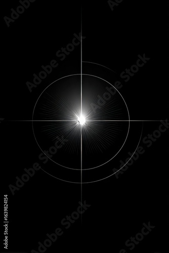 Abstract design with radiating lines and concentric circles