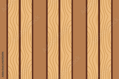 Vector wood texture illustration featuring a seamless brown timber plank pattern for a natural hardwood surface background