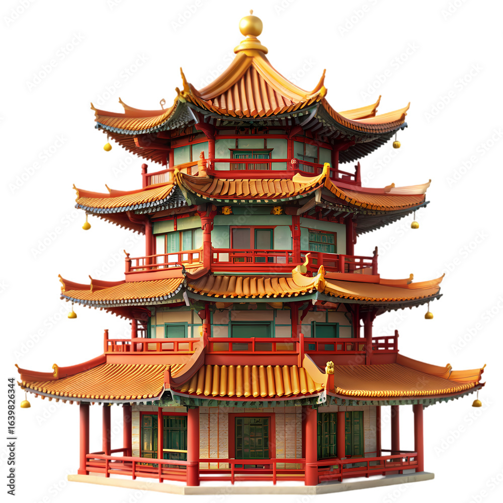 Obraz premium Majestic Chinese Pagoda Architectural Marvel of East Asian Design