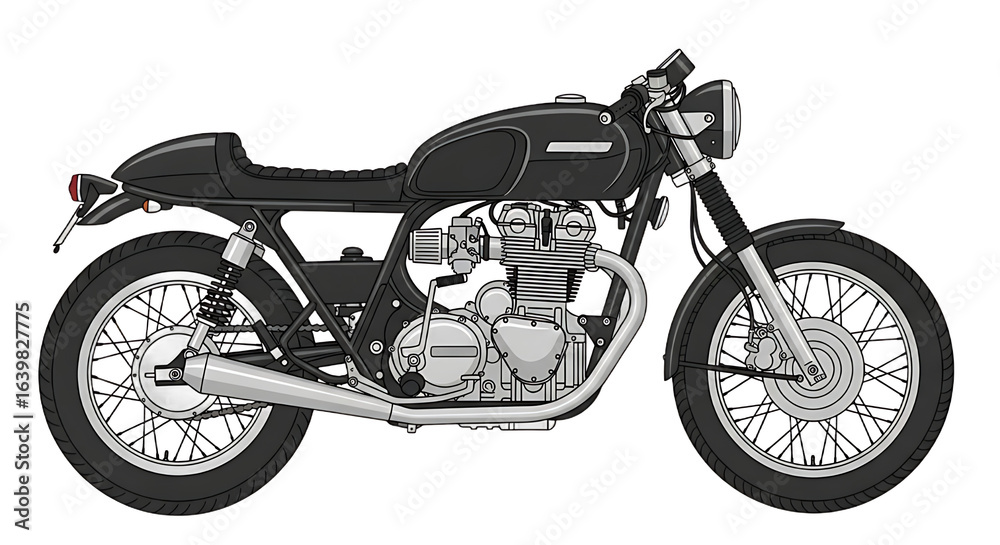 Fototapeta premium Men's Cafe Racer style motorcycle