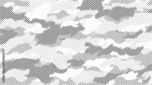 Abstract halftone background. Military camouflage effect dot seamless pattern texture. Dotted background as design element. Vector illustration.