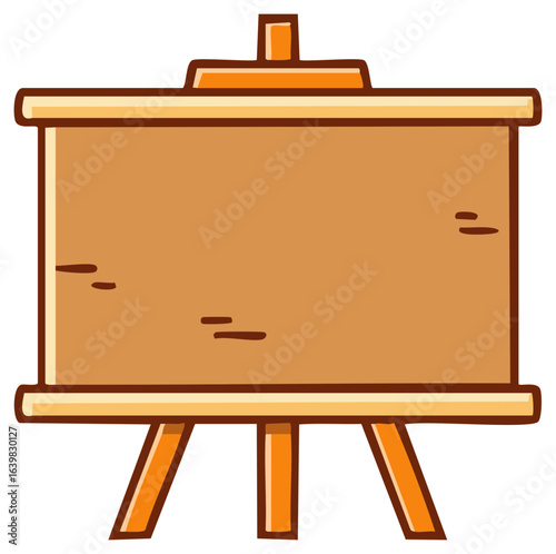 Wooden Easel with Blank Brown Board for Art and Presentations