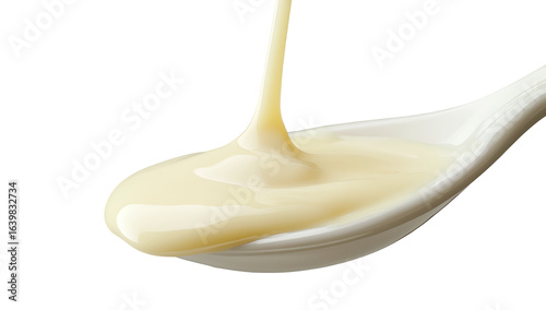 Wallpaper Mural Condensed milk flowing down from a metal spoon isolated on a transparent background Torontodigital.ca