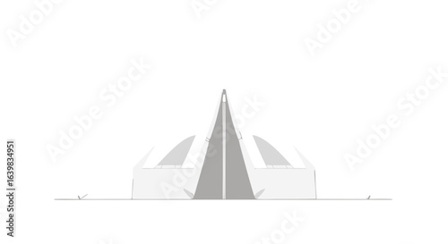 Futuristic modern architectural structure with sleek design and dynamic curves resembling an innovative cultural or exhibition center with a