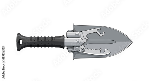 Military-style tactical combat knife with multi-purpose design and ergonomic handle for outdoor and survival applications
