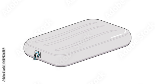 Minimalist Illustration of a Modern Portable Power Bank with USB Port for Charging Devices in a Simplified Style