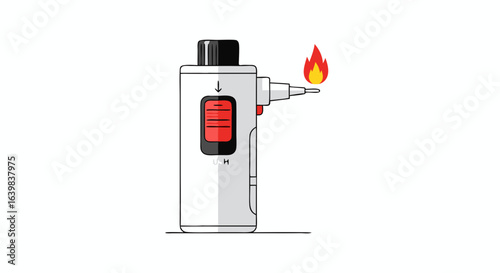 illustration of a modern electronic lighter designed with a digital display and safety features creating a sleek minimalistic device suitable for