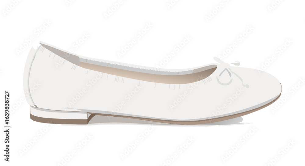 Elegant women's ballet flat shoe with a sleek design and a small bow embellishment suitable for casual and formal wear