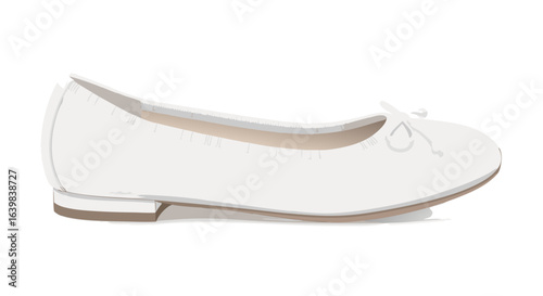 Elegant women's ballet flat shoe with a sleek design and a small bow embellishment suitable for casual and formal wear
