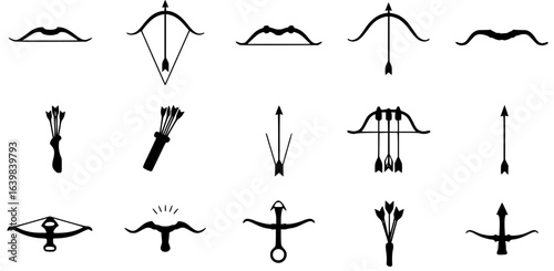 Bow icon vector set. archer illustration sign collection. archery symbol. bowman logo.
