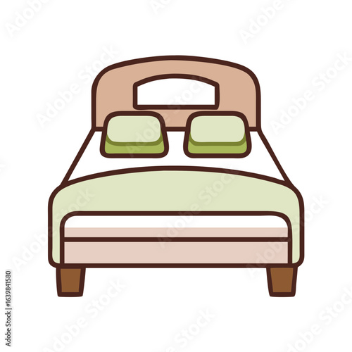 Bedroom furniture bed with pillows for sleep and relaxation home decor