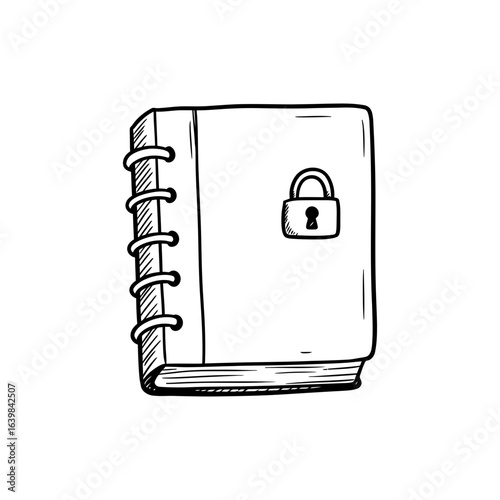 Notebook with locked cover for secure and private note keeping