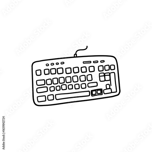 Computer Keyboard with Highlighted Keys for Typing Focus