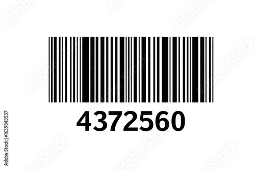 Black background with a barcode and small colored dots