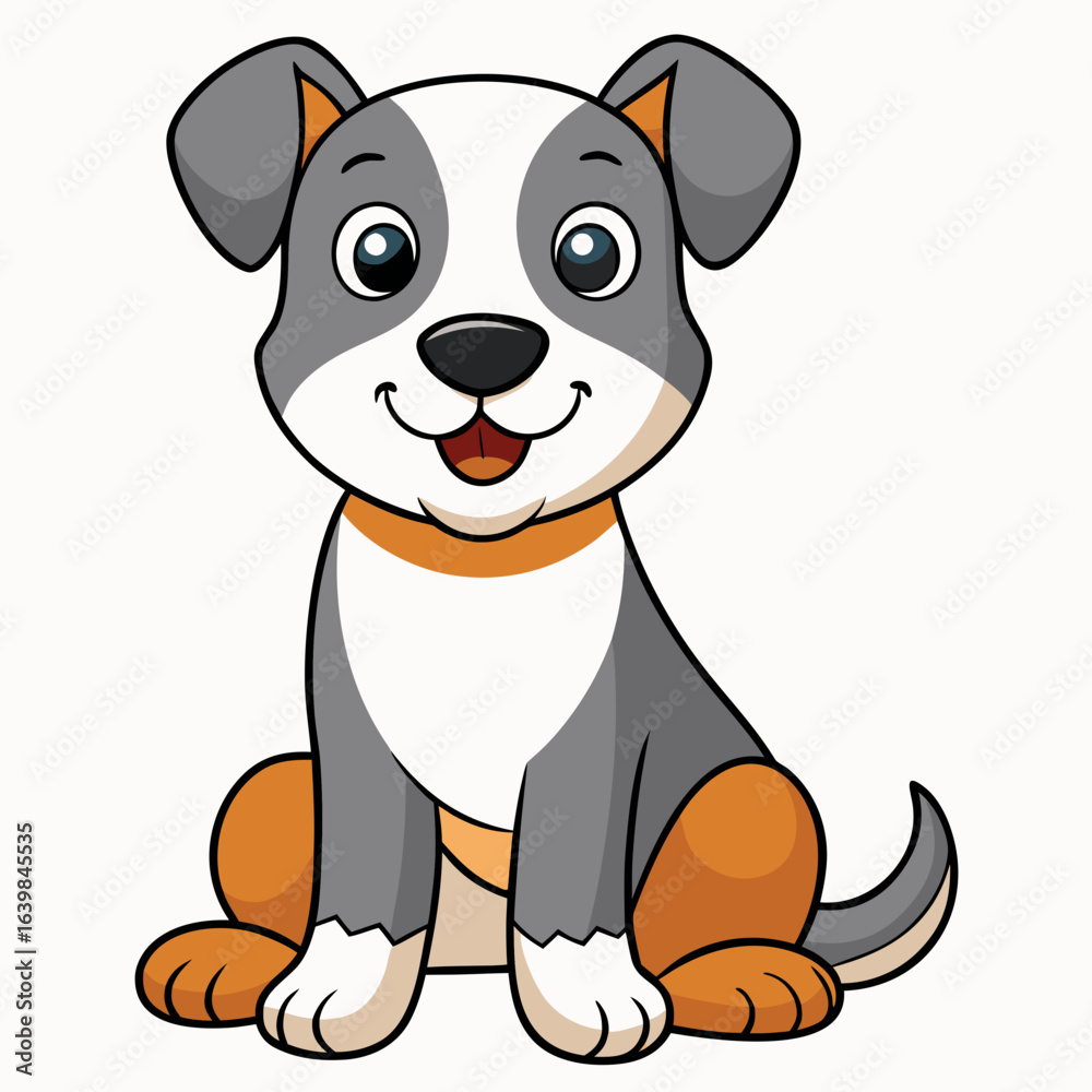 Fototapeta premium Cartoon dog illustration cute puppy drawing pet animal vector image art