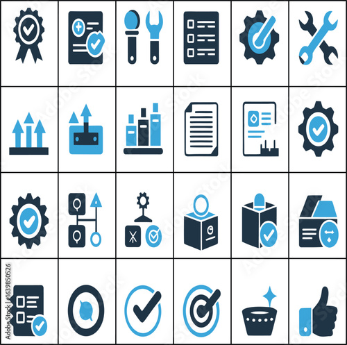 Mastering Excellence: Professional Quality Control and Assurance Icons for Business Success