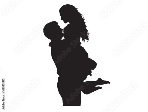 Silhouetted couple during their first dance
