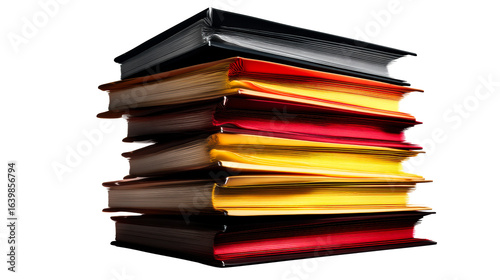Wallpaper Mural Stack of vividly colored books with glossy covers and textured pages Torontodigital.ca