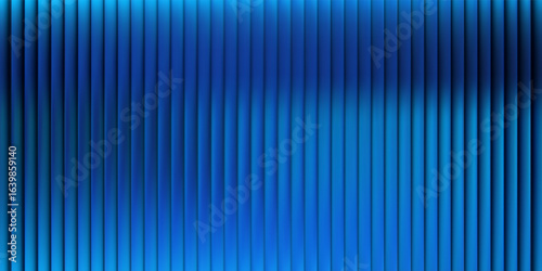 Blue fractal glass gradient with corrugated ribbed background and abstract 3D effects. Prism light reflections and holographic waves for futuristic window designs. Iridescent polycarbonate stripes.