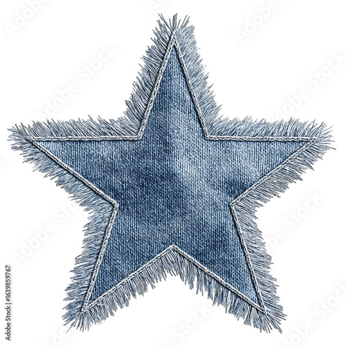 Fringed denim star design