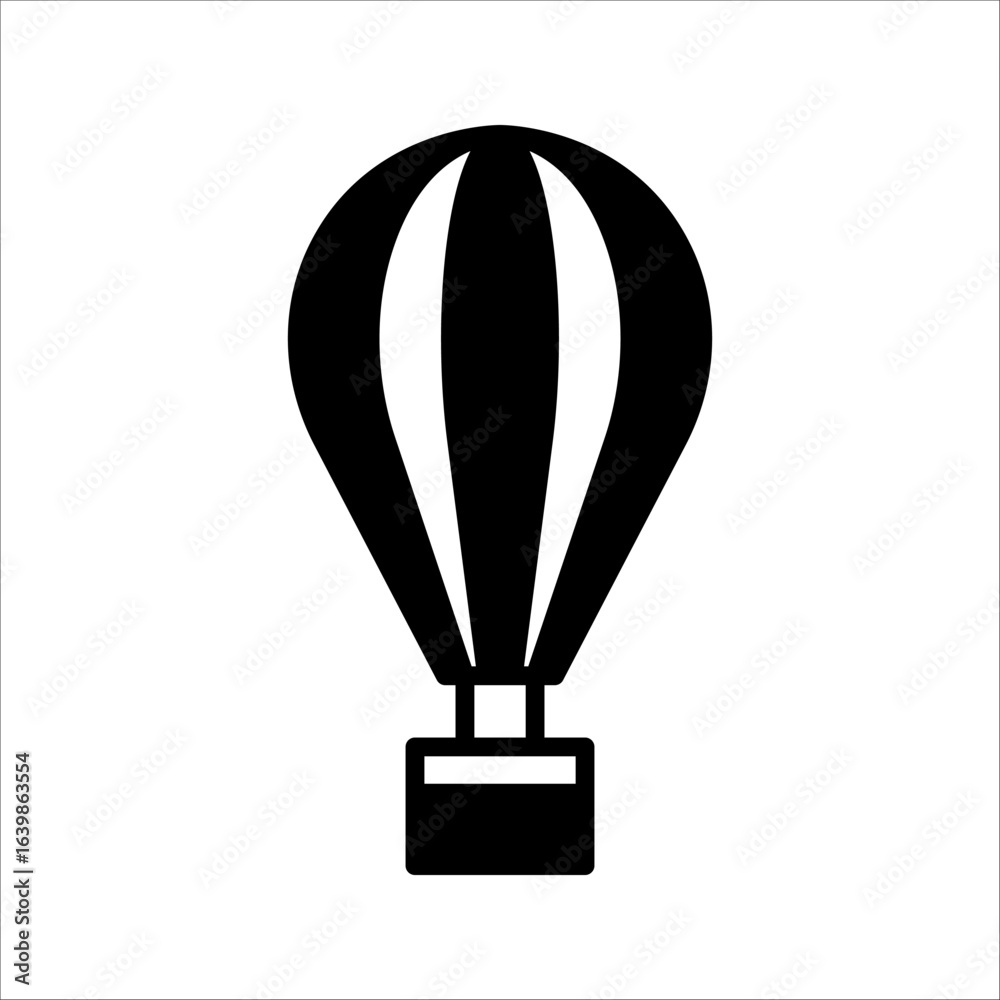 Obraz premium Hot air balloon Icon. Symbol isolated white background. vector illustration. color editable.