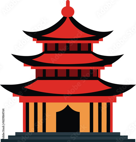 ancient pagoda architecture intricate roof carvi 