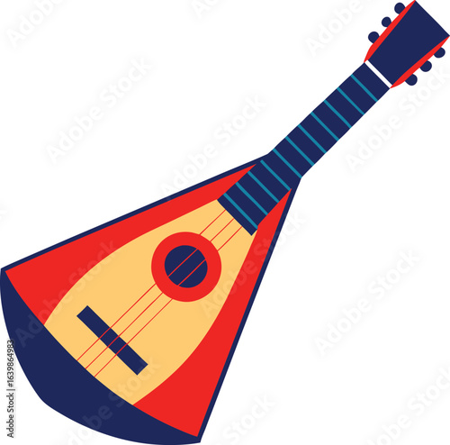 balalaika vector Russian folk triangular guitar