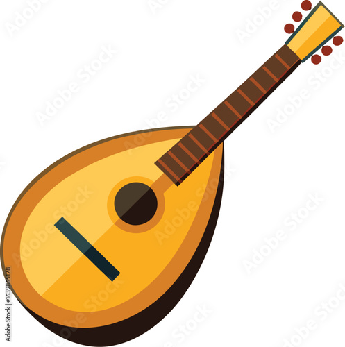 bouzouki vector traditional Greek string in strum