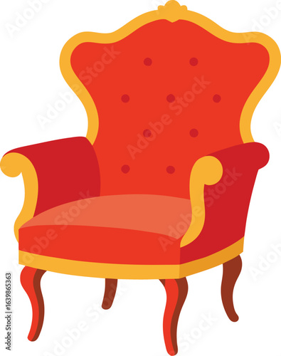 classic vintage armchair vector wooden legs 