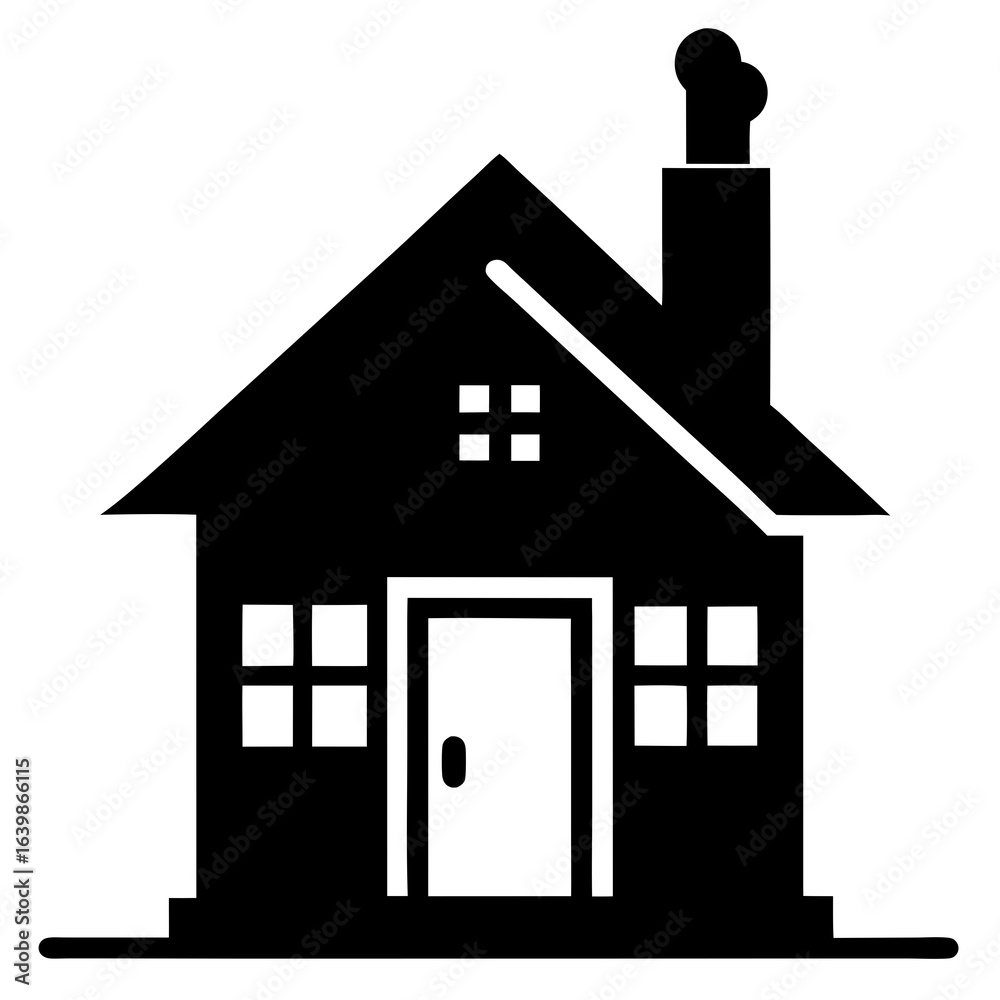 Simple black house silhouette vector illustration Simple black house silhouette vector illustration