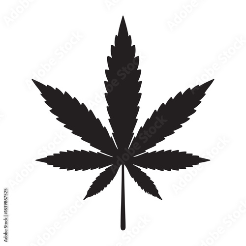 Cannabis Leaf Icon for Health, Nature, and Cannabis Industry Designs