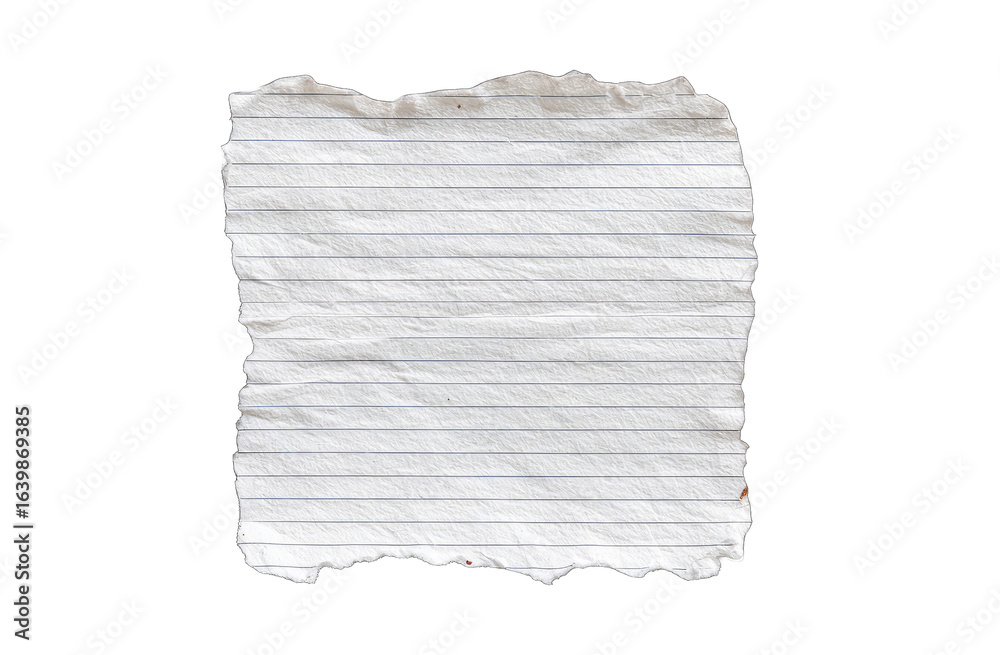 Obraz premium Torn lined paper, light beige, blank